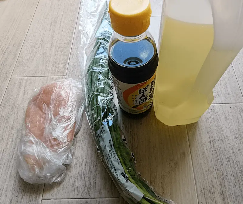 鶏むね肉 ポン酢炒めの材料