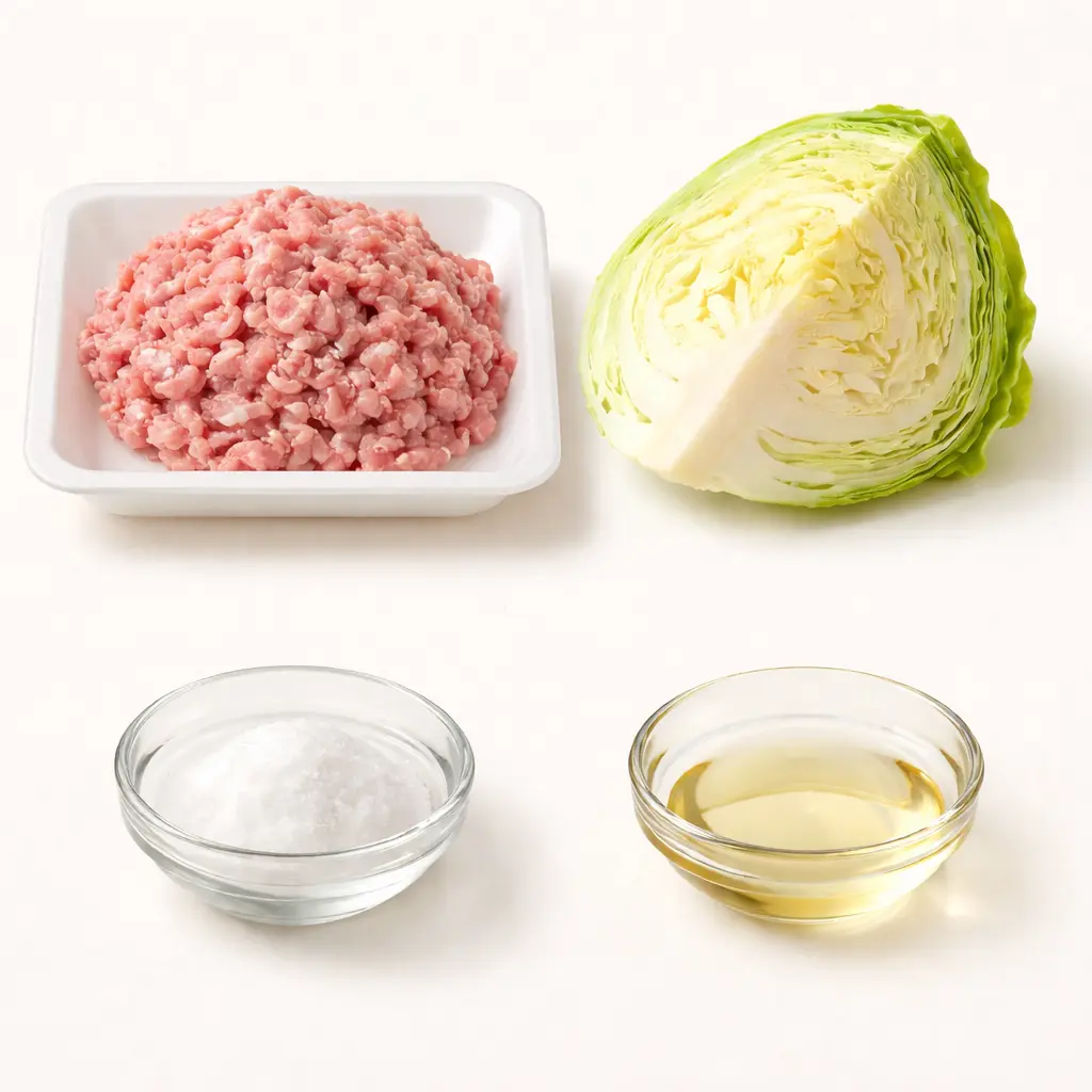 ひき肉とキャベツの炒め物の材料