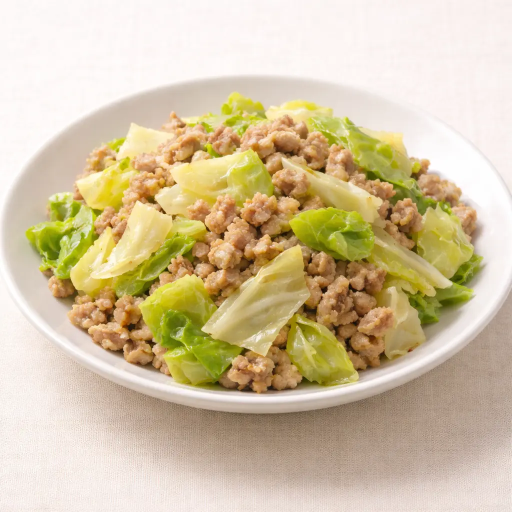 ひき肉とキャベツの炒め物